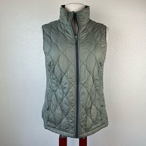 Eddie Bauer Sage Green Quilted Vest Size M EUC